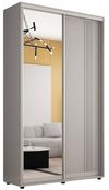 cumpără Dulap Mobildor-Lux Compact uși glisante Oglindă + PAL cu ornament linii (130x45x200H cm) Grey în Chișinău 