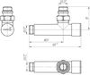 Robinet unghiular rotund extins in culoare negru mat, G1/2, complect 2 buc