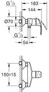 cumpără Baterie de duș Grohe Eurosmart OHM dus 33555002/33555003 în Chișinău 