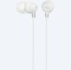 Earphones  SONY  MDR-EX15AP, Mic on cable,  4pin 3.5mm jack L-shaped, Cable: 1.2m, White 