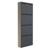 cumpără Raft pentru încălțăminte Trendy Locking 4 Piece Metal-Anthracite, 50x136x15cm în Chișinău 