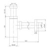 Сифон для умывальника колбовый, квадрат, без донного клапана, латунь, хром Imprese 