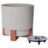 купить Цветочный горшок Aleana 128024 Oslo cu insertie si suport decorartiv d20 cm, cacao в Кишинёве 