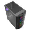 Case ATX GAMEMAX Black Diamond, 1x120mm, ARGB (LED fan, LED strip), Rainbow HUB, TG, USB3.0, Black 