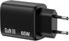 купить Зарядное устройство сетевое Verbatim VER_32352 Essentials GaN Charger 65W, 3 Ports, Black в Кишинёве 