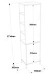купить Шкаф-пенал Trendy VI1-W 45x173x35cm, multifunctionala (GTR006715) в Кишинёве 