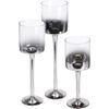 купить Декор H&S 52517 Set 3 sfesnice din sticla Pocal 25cm, 30cm, 35cm, argintiu в Кишинёве 