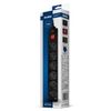 Surge Protector   6 Sockets,  1.8m,  Sven Optima, BLACK, Retail color box, flame-retardant 