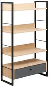 купить Офисный стеллаж Deco Alto 4 nivele 70x30x124.5H Oak/Dark Grey/Black в Кишинёве 