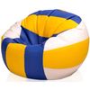 cumpără Fotoliu BeanBag BeanBag BM0546, Minge de volei, XL, Piele ecologică Ares, albastru, galben, alb în Chișinău 