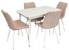 купить Комплект стол и стулья Evelin di Costacurta стол DT-531R Wh + 4 стула YTC-055Wh UF885-03 (Light beige) в Кишинёве 