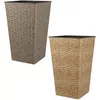 купить Цветочный горшок ProGarden 27846 Ghiveci p/u flori din plastic "Impletitura" 24X24cm, H35cm, natural si gri, ratan/ plastic в Кишинёве 