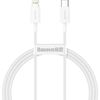 купить Кабель для моб. устройства Baseus CATLYS-A02, Superior Series Fast Charging Data Cable Type-C to iP PD 20W 1m White в Кишинёве 