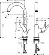 Set: lavoar GAP 60cm, fără orificiu pentru robinet + mixer NOVUS lavoar 240 