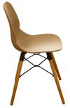 купить Пластиковый стул, деревянные ножки с металлической опорой, 495x455x750 мм, коричневый в Кишинёве 