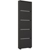 купить Полка для обуви Mobildor-Lux Leo Slim 100x16x203H cm Anthracite в Кишинёве 