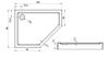 купить Душевой поддон New Trendy New Azura Pentagonal 100x80x15/L B-0416 в Кишинёве 