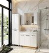 cumpără Dulap pentru lavoar Mashtab 11517 Agat cu cos 100cm Alb în Chișinău 