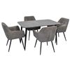 купить Комплект стол и стулья Evelin di Costacurta стол DT-405-6B + 4 стула YTC-090B Dark grey в Кишинёве 