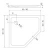 купить Душевой поддон New Trendy Tray Mild Stone Pentagonal white 80x80x4,5 B-0539 в Кишинёве 