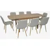 купить Комплект стол и стулья Evelin di Costacurta стол HV-27V Light Brown + 8 стульев YTC-080Wo, BJORN-24 (Light beige) в Кишинёве 