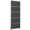 купить Полка для обуви Mobildor-Lux Leo Slim 70x16x203H cm White/Anthracite в Кишинёве 