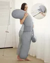 купить Подушка для мам Momcozy PP006-GR00NB-C Perna pentru maternitate in forma F Air Layer Grey в Кишинёве 