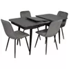 купить Комплект стол и стулья Evelin di Costacurta cтол DT-431-3R B + 4 стула YTC-080B Bluvel-14 (Dark grey) в Кишинёве 