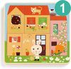 cumpără Puzzle Djeco DJ01480 Puzzle din lemn in 3 nivele Cabana Iepurasului în Chișinău 