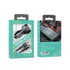 купить Borofone BZ14A Mercury dual port PD20W+QC3.0 ambient light car charger set (1m Type-C to Type-C cable) black, 740045, total output 5V / 3A, в Кишинёве 