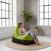 купить Кресло-мешок BeanBag BM5806, Пирамида, XL, глянцевая экокожа MAX, зеленый с черным в Кишинёве 