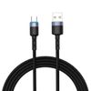 cumpără Cablu telefon mobil Tellur TLL155363 Cable USB - Type-C, cu LED, Nylon, 1.2m, Black în Chișinău 