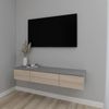 купить Тумба напольная для TV Smartex (16581) Т10 140 TV-Навесная Grafit+Stejar Deschis в Кишинёве 