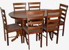 купить Комплект стол и стулья Evelin di Costacurta стол HV-24V Burnish Oak + 6 стульев GLORIA Burnish Oak/Ekea12 Dark Brown в Кишинёве 
