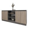 cumpără Comodă Smartex (16298) Т5 160cm Grafit+Stejar Deschis în Chișinău 