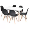 cumpără Set masă și scaune Evelin di Costacurta стол DT-432-1R Wo + 6 стульев LC-021 Black în Chișinău 