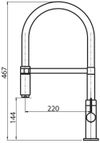купить Смеситель кухонный Helika-AquaSanita 7003-001 COLOS Chrome+black silicone hose в Кишинёве 