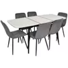 купить Комплект стол и стулья Evelin di Costacurta cтол DT-532R B + 6 стульев YTC-080B Bluvel-14 (Dark grey) в Кишинёве 