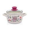 cumpără Cratiță Metalac 55004 Cratita emailata Small things D16cm, 2.2L, capac din sticla în Chișinău 