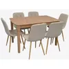 cumpără Set masă și scaune Evelin di Costacurta стол HV-27V Light Brown + 6 стульев YTC-080Wo, BJORN-24 (Light beige) în Chișinău 