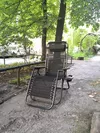 Шезлонг - Кресло "Чёрный", раскладной, с подголовником