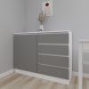 купить Комод Smartex (16067) Т2 80cm Alb+Grafit в Кишинёве 