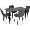купить Комплект стол и стулья Evelin di Costacurta cтол DT-405-6B + 4 стула YTC-078B Bluvel-14 (Dark grey) в Кишинёве 