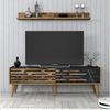 купить Тумба напольная для TV Trendy Valensiya 140, Nuc, Negru, Marmura в Кишинёве 