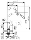 cumpără Bateria bucătărie Ferro Distanza BDZ4BBL (chiuveta plus cu sensor) negru în Chișinău 