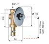 купить Смеситель для биде Remer TE171 Robinet pisoar vertical D.1" (3/4") FI temporizator (6-8sec) в Кишинёве 