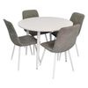 купить Комплект стол и стулья Evelin di Costacurta стол DT-402-5Wh + 4 стула YTC-078Wh UF885-14 (Grey) в Кишинёве 