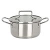cumpără Cratiță Excellent Houseware 55419 cu capac de sticla 1.35l, D16x8cm, inox în Chișinău 