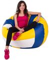 cumpără Fotoliu BeanBag BeanBag BM0546, Minge de volei, XL, Piele ecologică Ares, albastru, galben, alb în Chișinău 