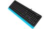 Keyboard A4Tech FK10, Multimedia Hot Keys, Laser Inscribed Keys , Splash Proof, Black/Blue, USB 